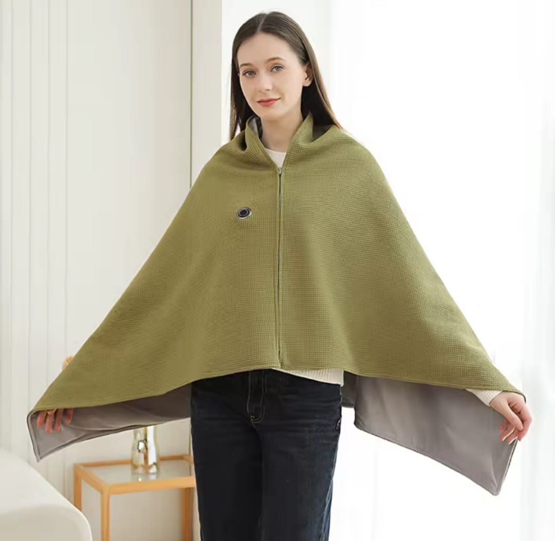 MANTA OLIVA - CAP PONCHO MANTA TERMICA USB