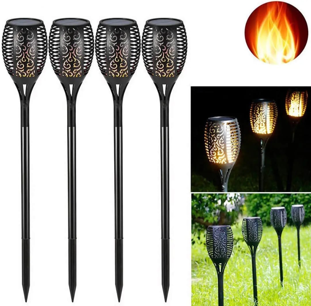 Pack X 4 Lámparas Antorchas Solares 58cm